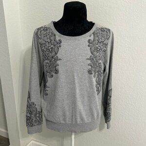 Southpole Lace-Back Embellished Crewneck